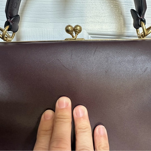 Coach 1941 Kisslock frame bag in oxblood - Picture 6 of 13